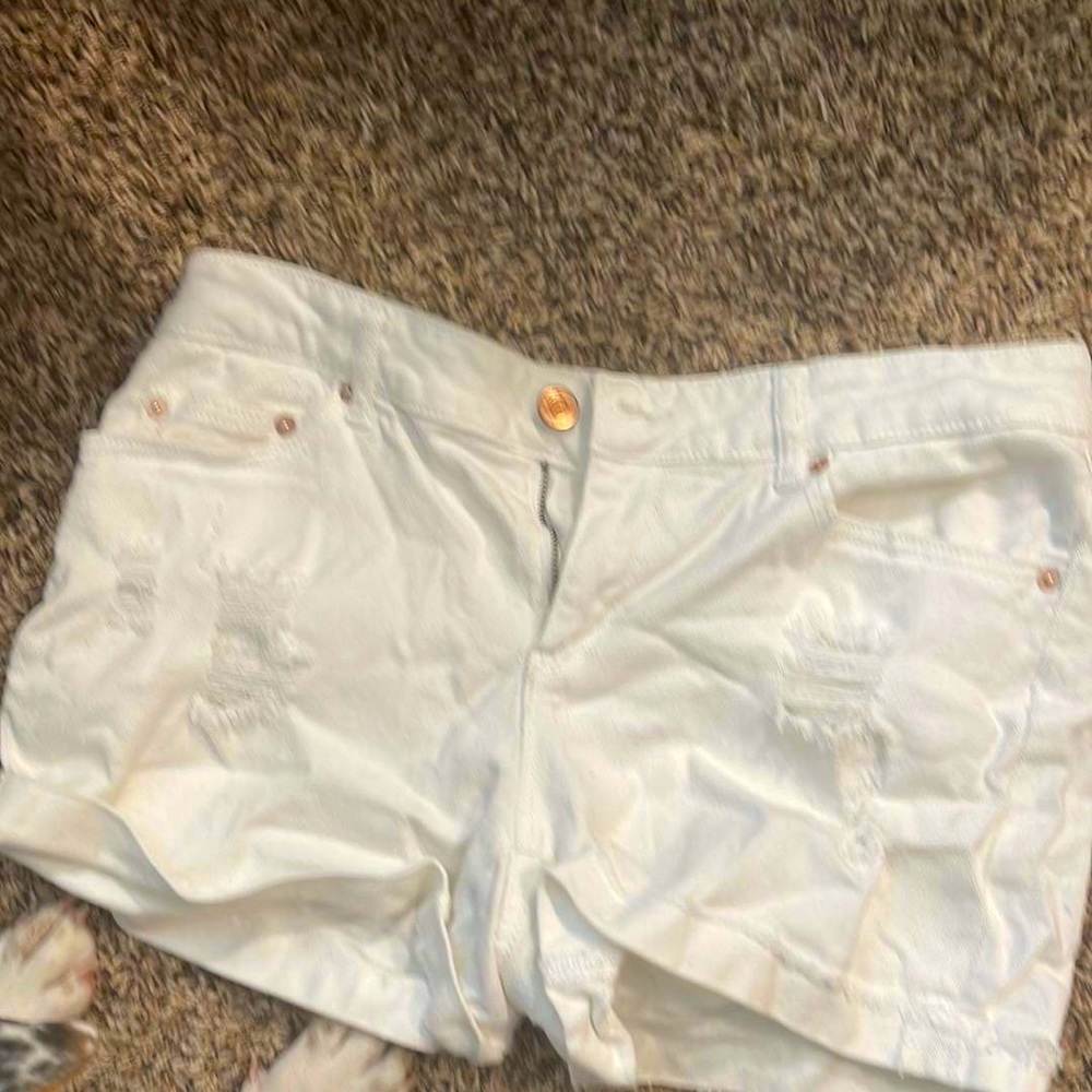 White Jean shorts size 10